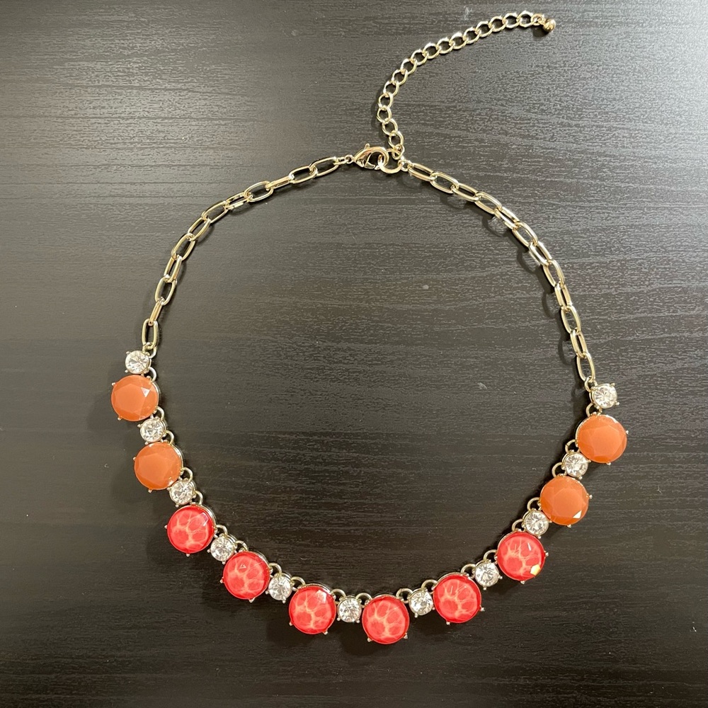 Pink and gold fashion necklace